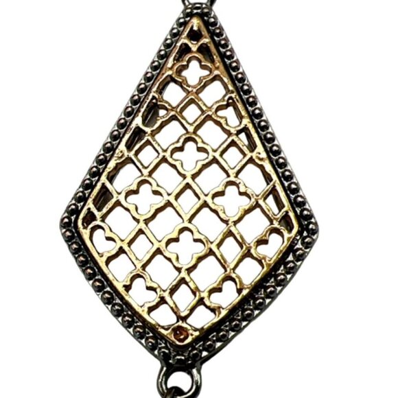 Vintage-Inspired Silver-Tone Necklace With Tassel Pendant.  N35 - Picture 8 of 11